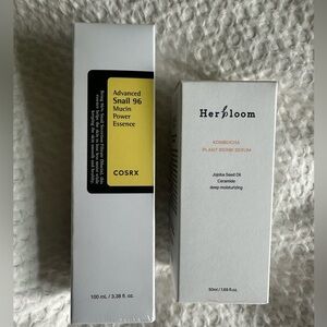 NIB K-Beauty Serum Duo - Cosrx Snail Mucin + Herbloom Kombucha Plant Biome Serum